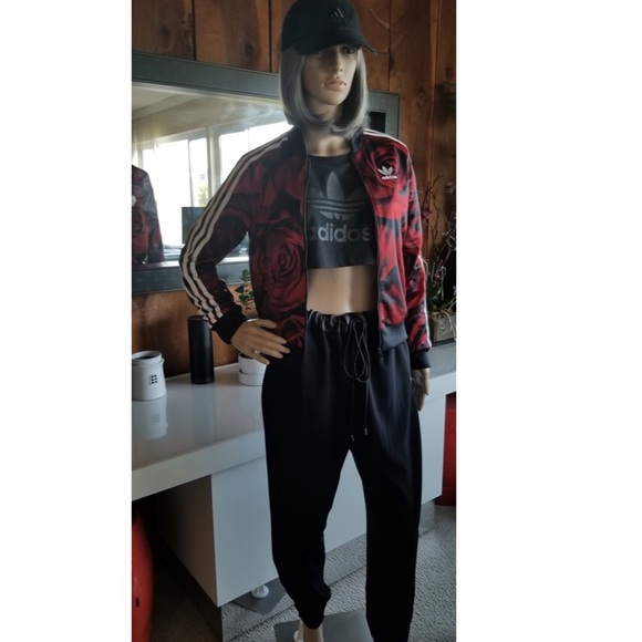 adidas red rose jacket